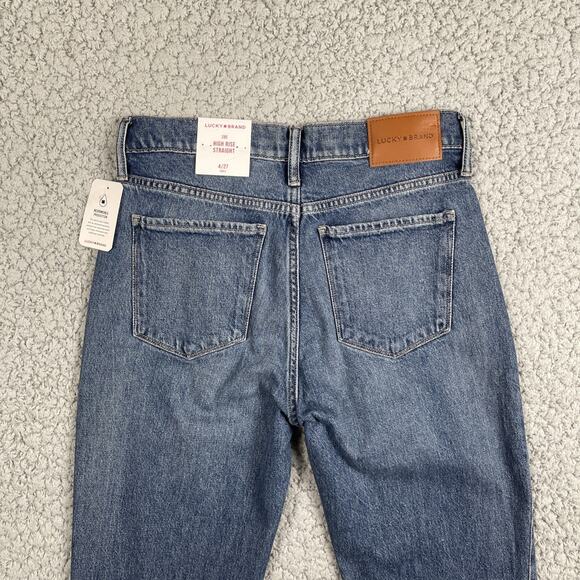 Lucky Brand Zoe High Rise Straight Leg Ankle Jeans Studded 4/27 NEW $149 MSRP - Picture 8 of 9
